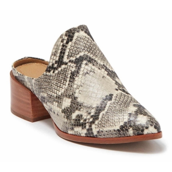 Steven by Steve Madden | Deandra Snakeskin Embossed Point Toe Mules - Picture 1 of 16